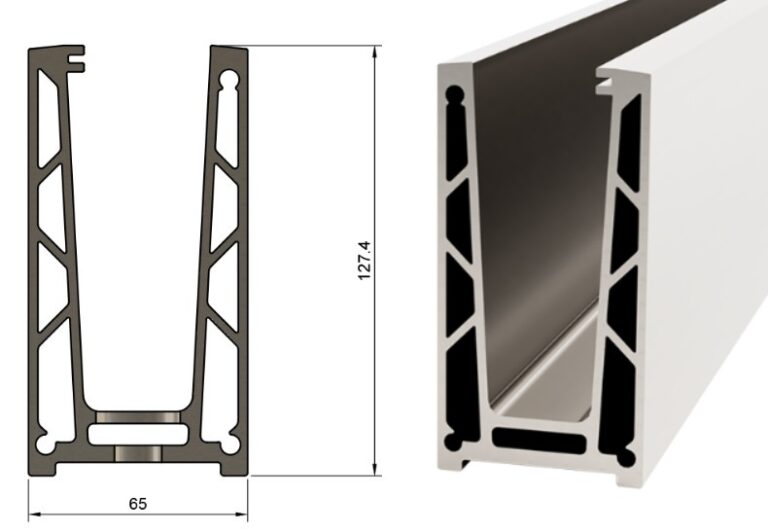 Golvprofil i aluminium till stolpfritt glasräcke