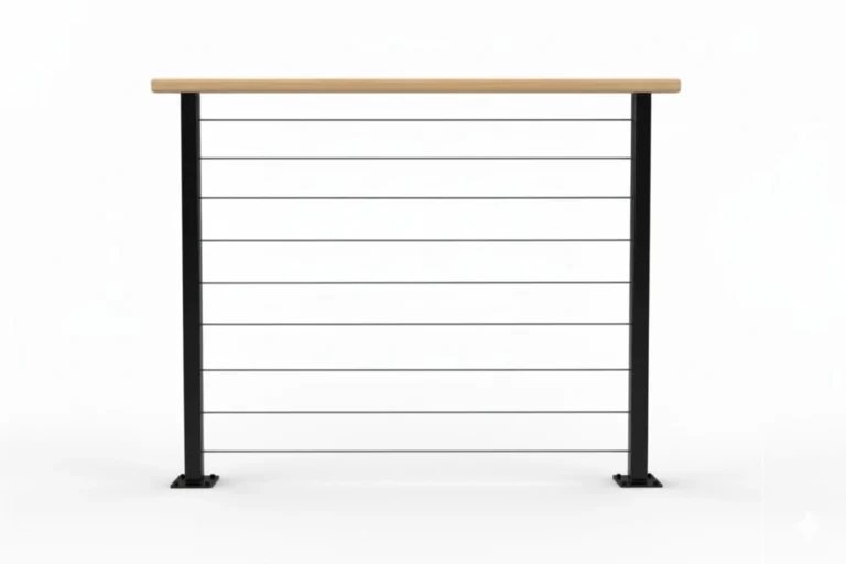 Vajerräcke lackerade stolpar