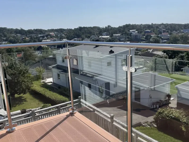 Glasräcke rostfritt