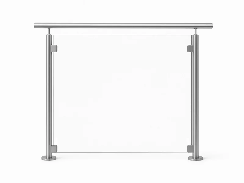 Glasräcke rostfria stolpar